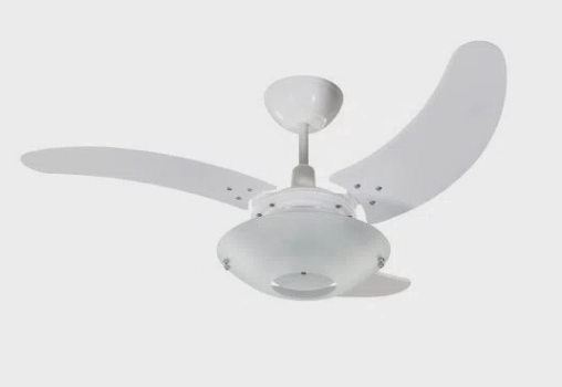 Ventilador Teto 3 Pás Com Luminária 130 W 690 Mm 127 V Branco/Branco - TRON
