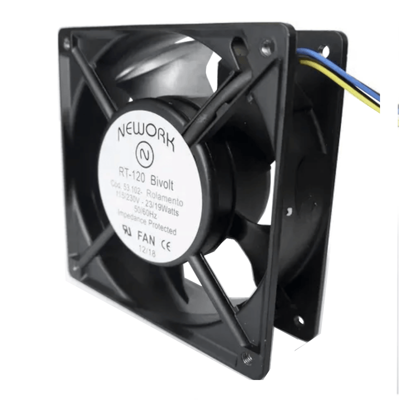 Ventilador Radial Embutir Bivolt Preto 120x120x38mm RT120 Nework
