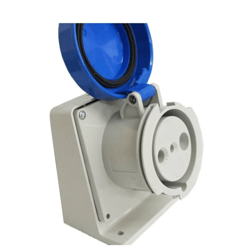 Tomada Industrial Não Metálica Sobrepor Fêmea Bipolar Terra 16A 220/240V Azul N3006 Steck