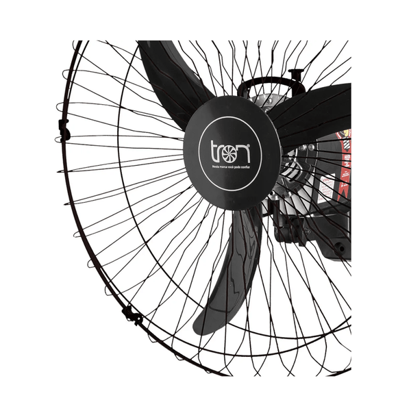 Ventilador Parede Oscilante Metal 600Mm Bivolt Preto/Preto 51.011208 Tron