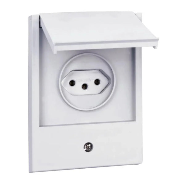 Tomada Predial 1 Módulo Cinza Bipolar + Terra 20A 250V Com Placa 4x2 064219 Pial Legrand