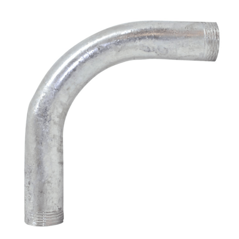 Curva Metálica Eletroduto 90 Graus Aço Carbono Pré Galvanizado Leve Sch40 BSP 1" 2271 Elecon