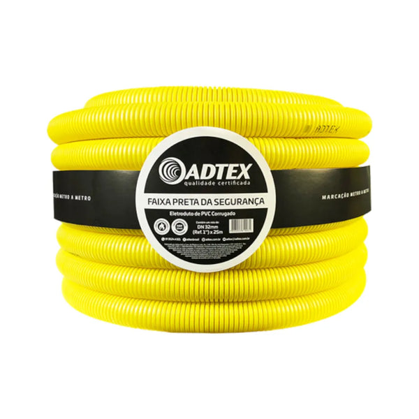 Eletroduto Duto Corrugado Flexível PVC Amarelo 1" 32mm 000303 Adtex