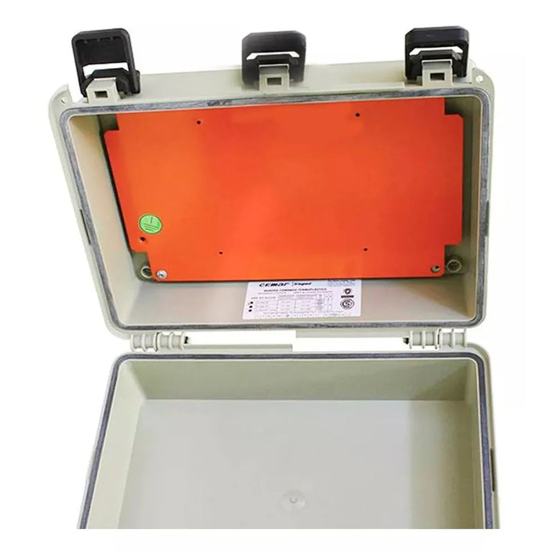 Quadro Comando Sobrepor Plástico Bege 7032 318mm 218mm 170mm Comando Placa CCP3020-17 Cemar Legrand