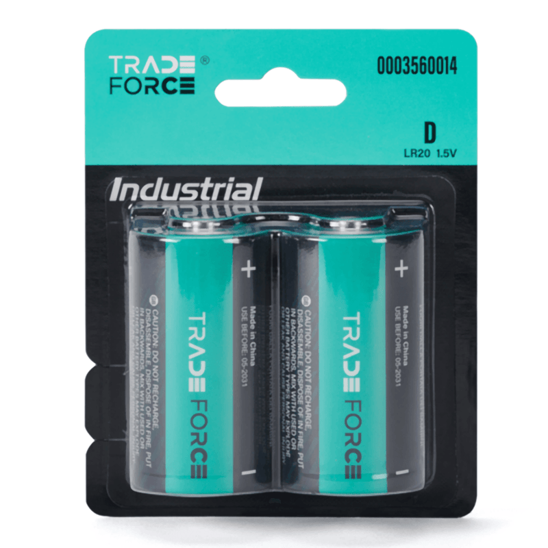 Pilha Alcalina 1,5V Tamanho D 2 Unidades LR202B TradeForce